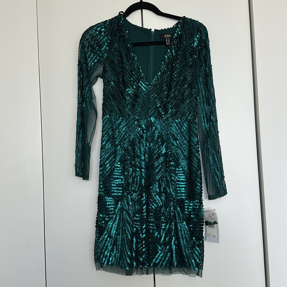 Elegant Green Sequin Dress